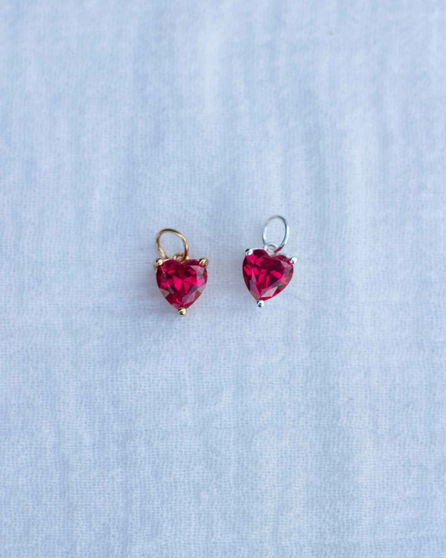Red Gem Heart Charm, CH96
