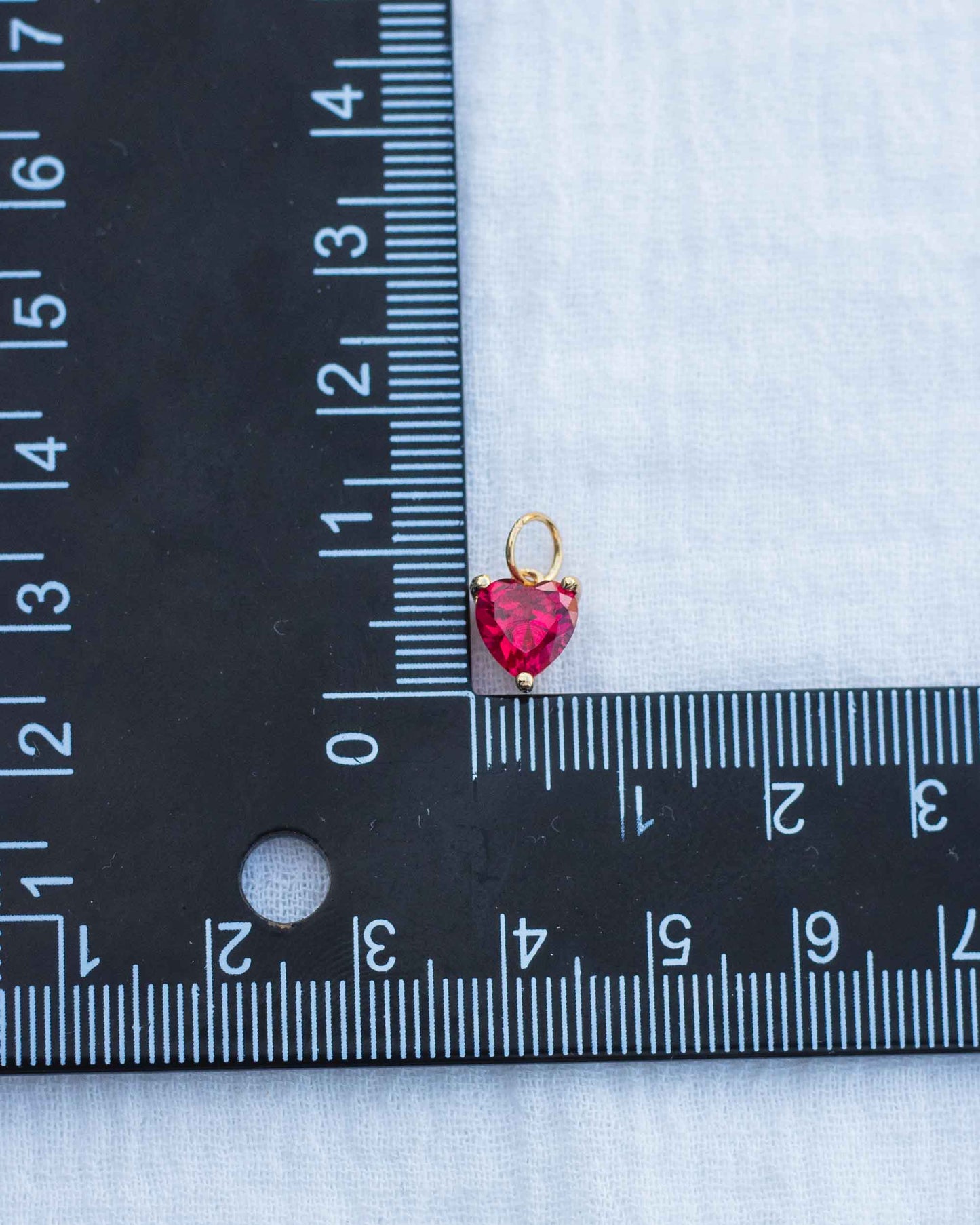 Red Gem Heart Charm, CH96