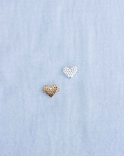 All White CZ Pave Heart Connector, CN129