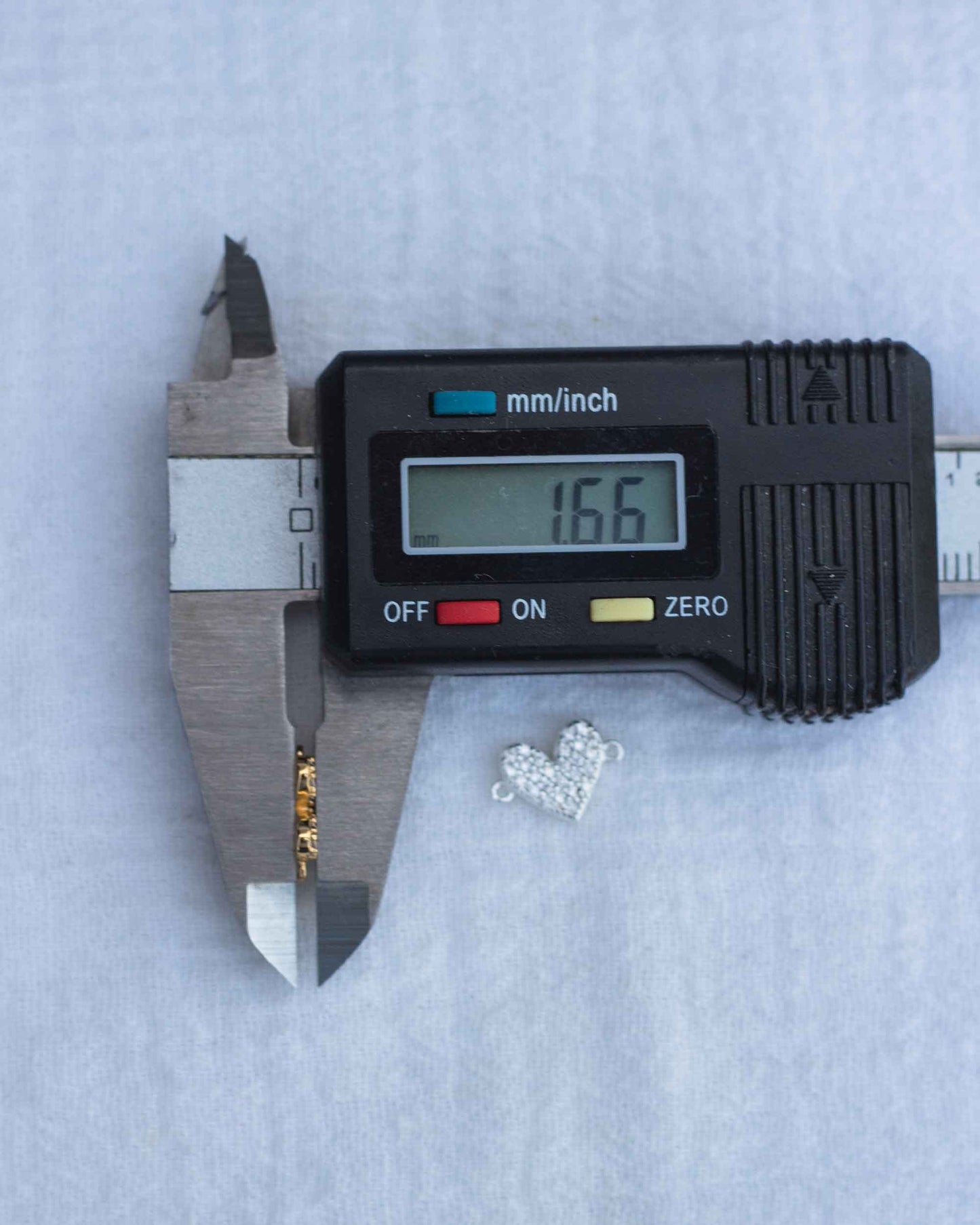 All White CZ Pave Heart Connector, CN129