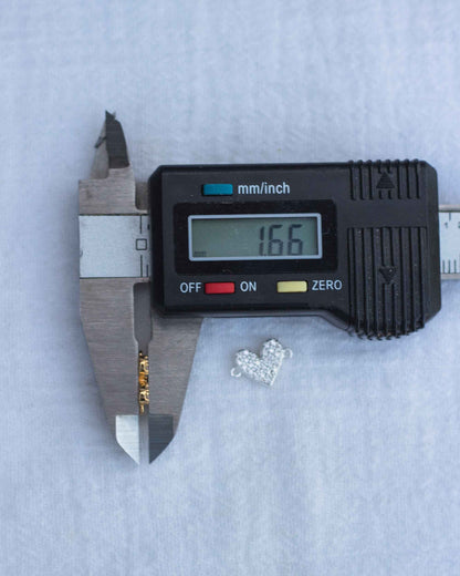 All White CZ Pave Heart Connector, CN129