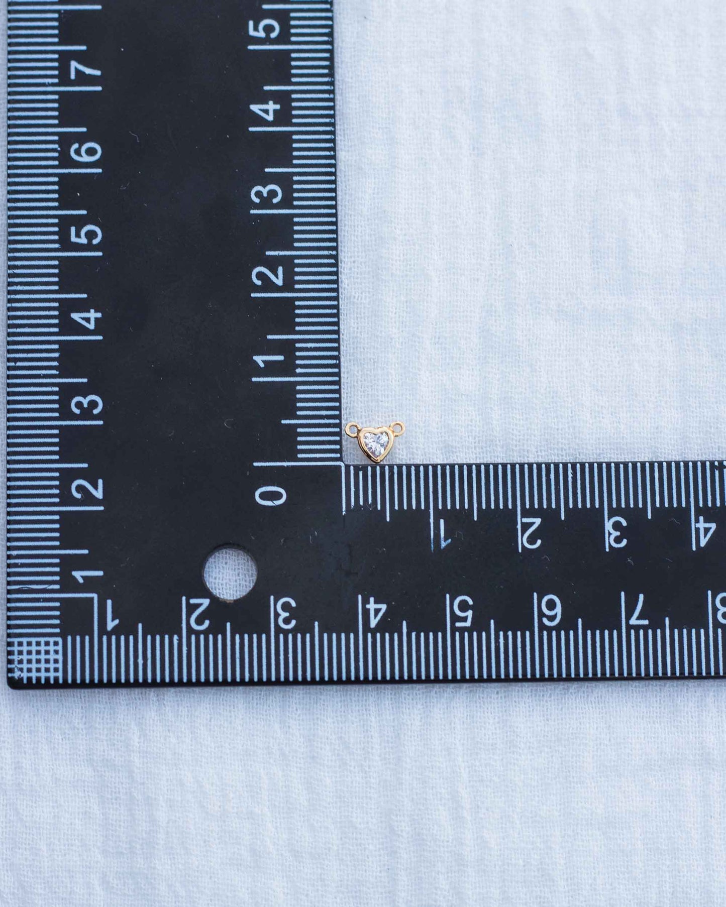 Tiny Bezel Heart CZ Connector, CN130