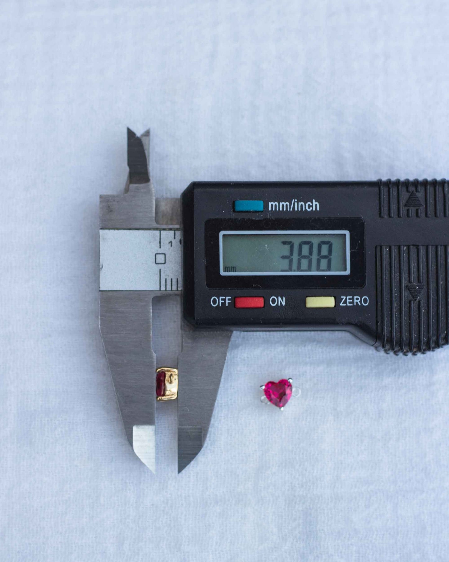 Red Ruby Heart Connector, CN132
