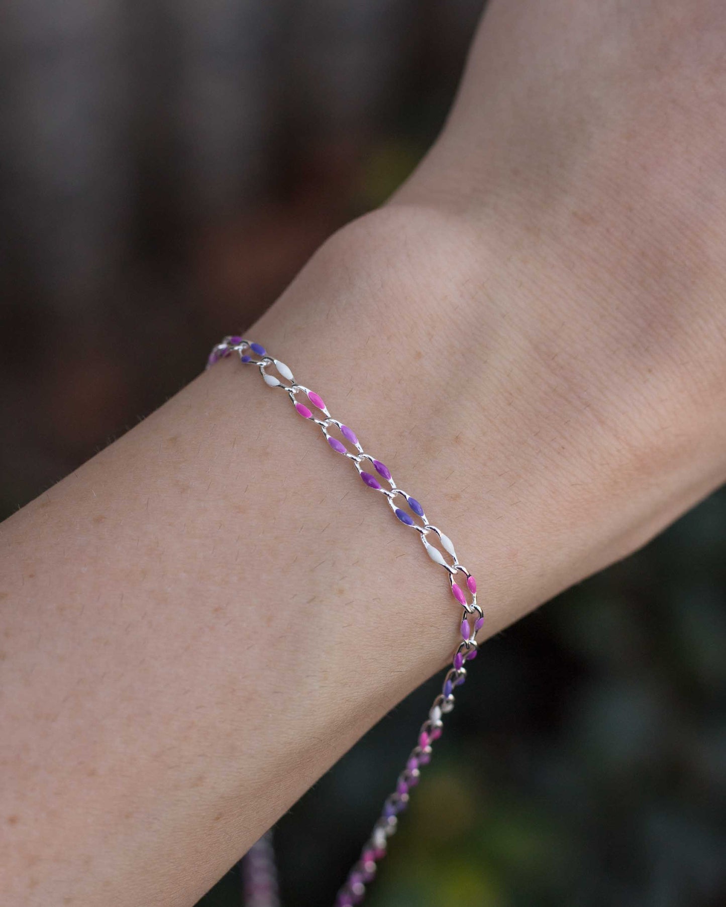 Pink and Purple Enamel Chain, SP138