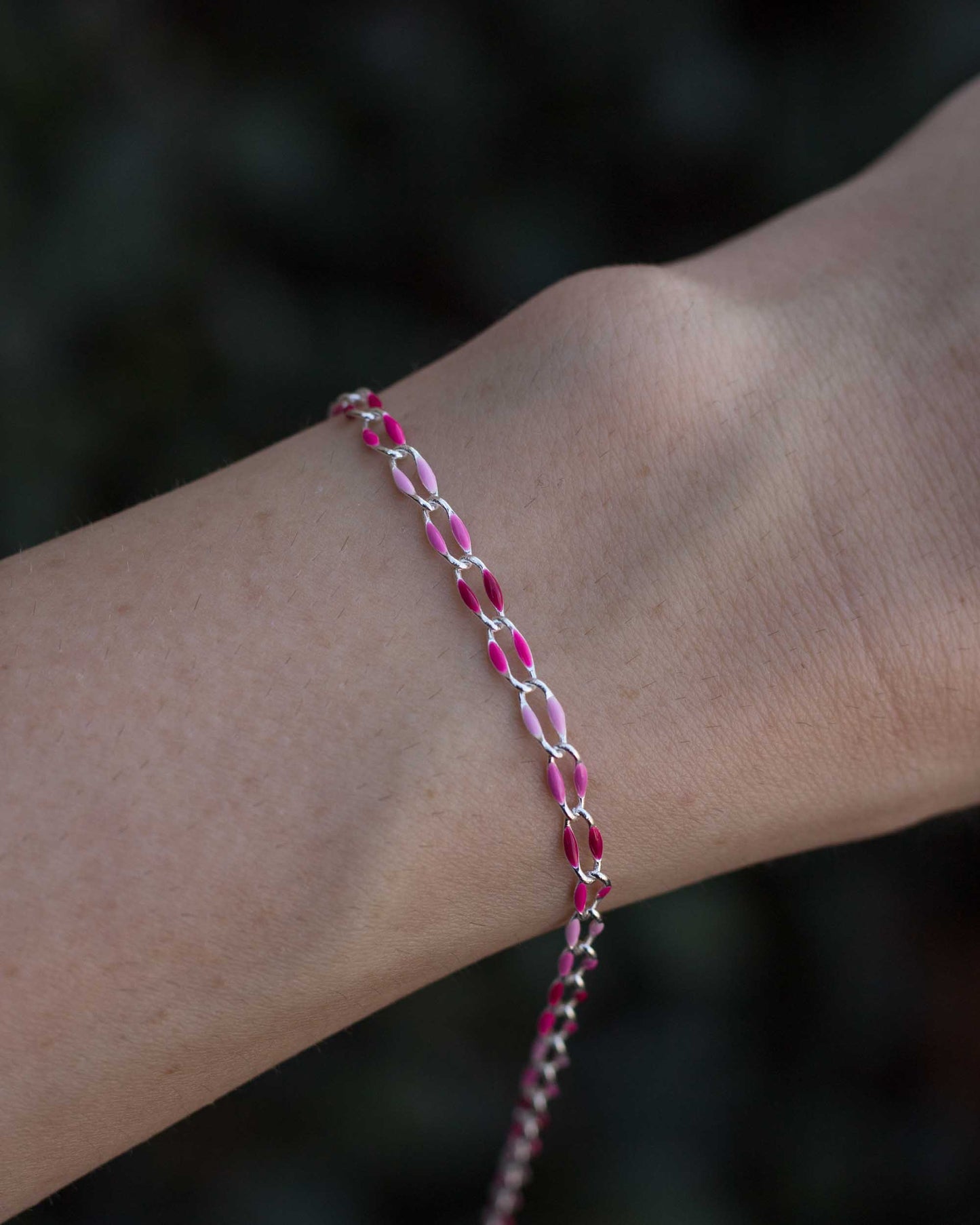 Pink Multi Color Enamel Chain, SP112