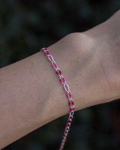 Pink Multi Color Enamel Chain, SP112