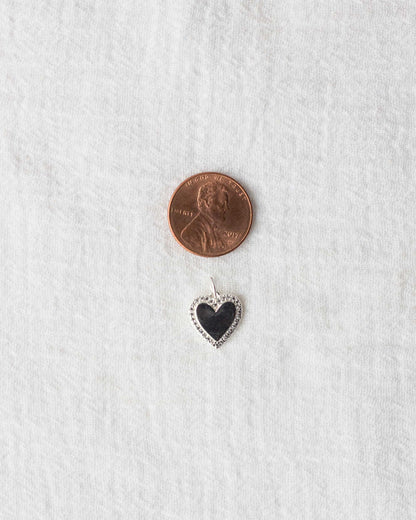 Pave Border CZ Heart Charm, CH100