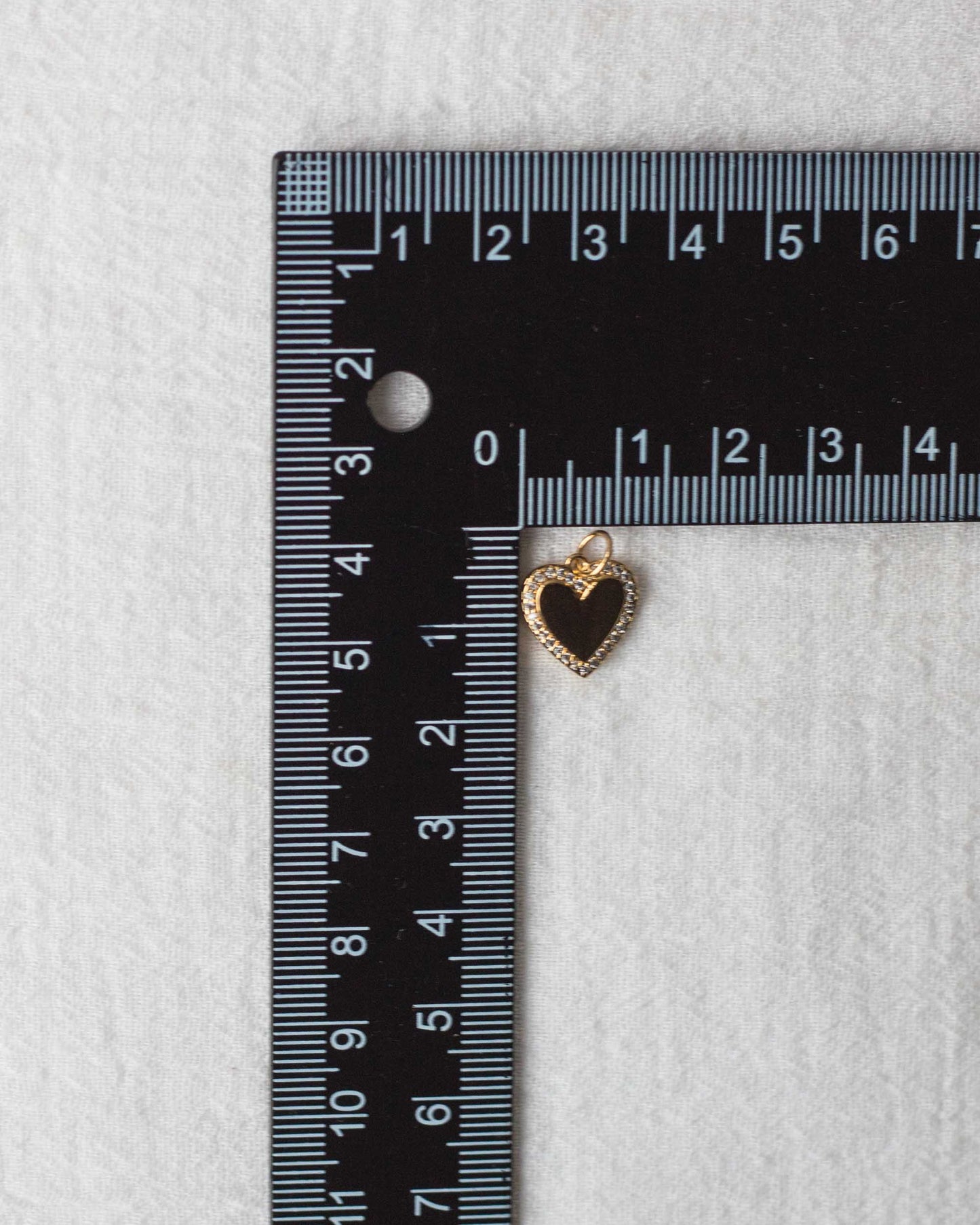 Pave Border CZ Heart Charm, CH100