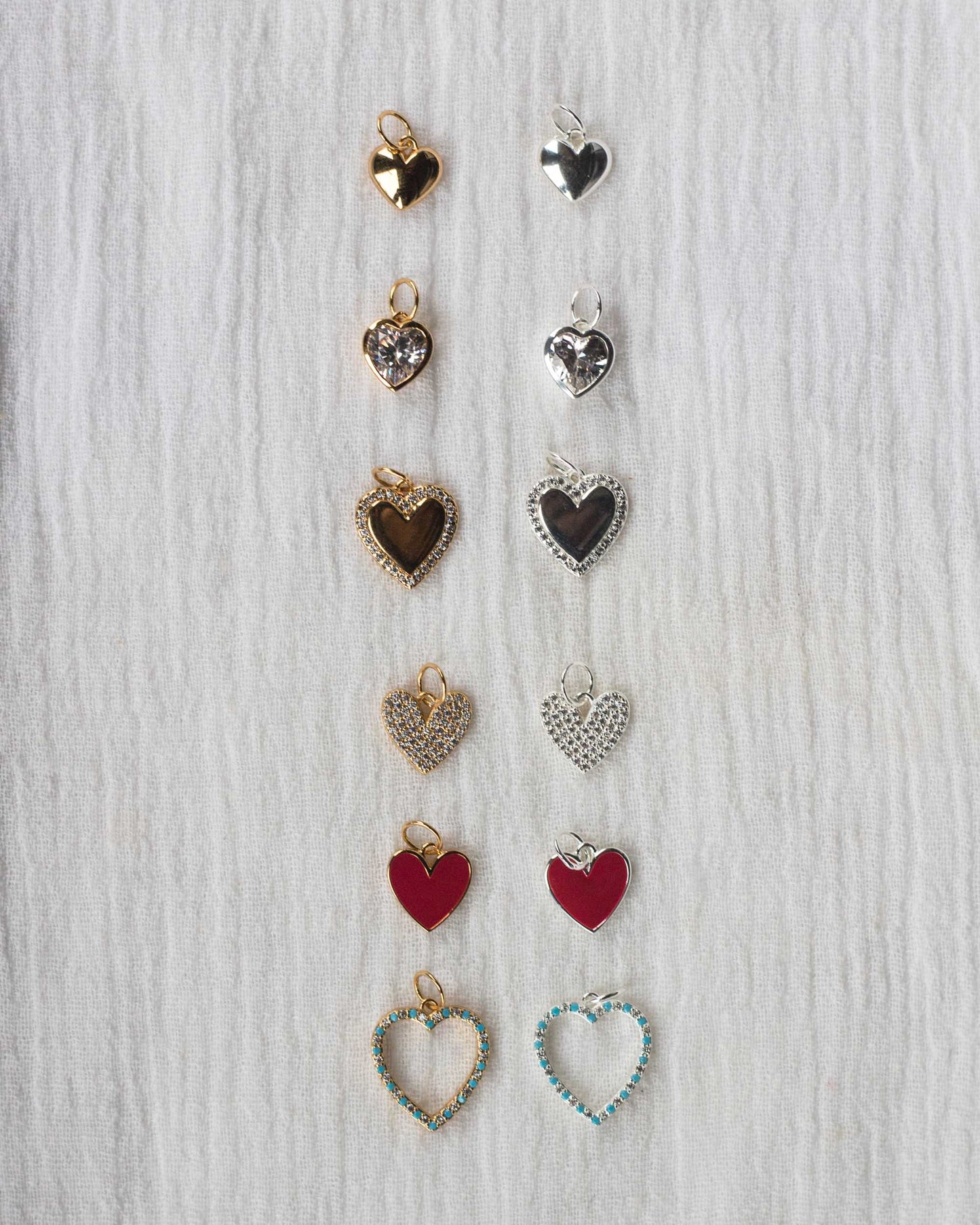 Red Enamel Heart Charm, CH102
