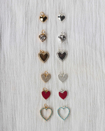 Red Enamel Heart Charm, CH102