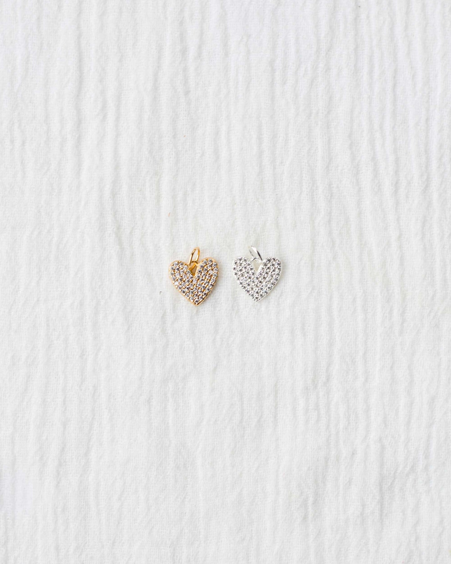 Pave CZ Heart Charm, CH101