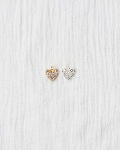 Pave CZ Heart Charm, CH101