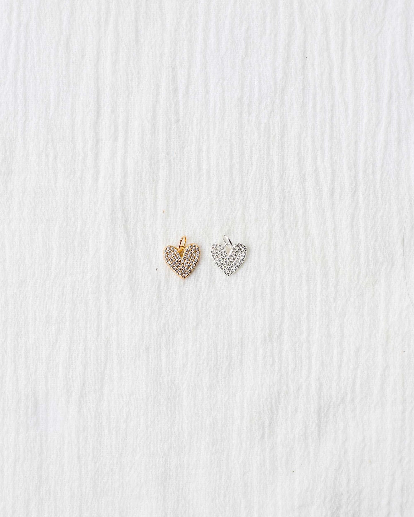 Pave CZ Heart Charm, CH101
