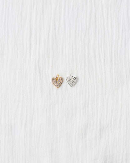 Pave CZ Heart Charm, CH101
