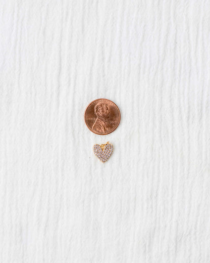 Pave CZ Heart Charm, CH101
