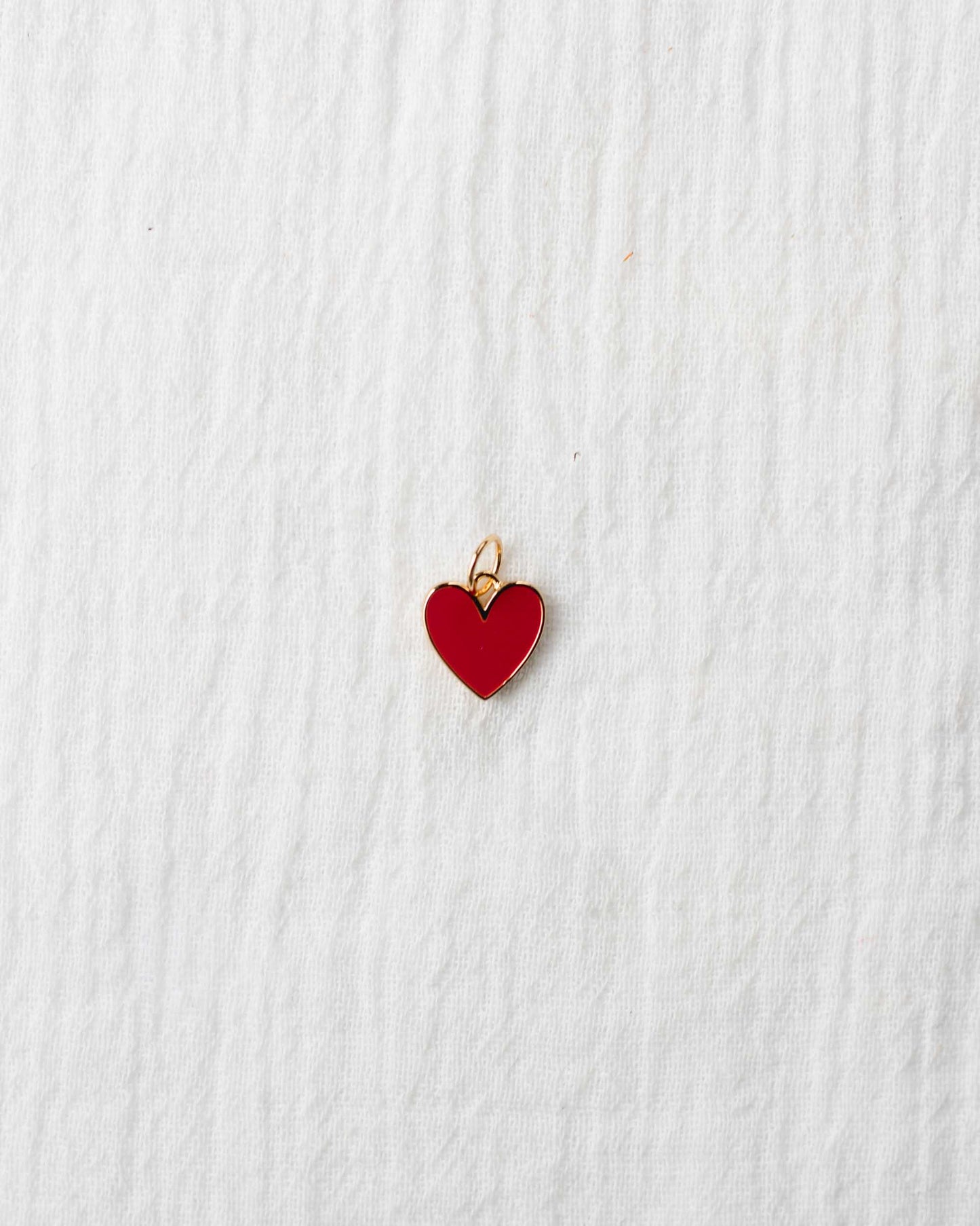 Red Enamel Heart Charm, CH102