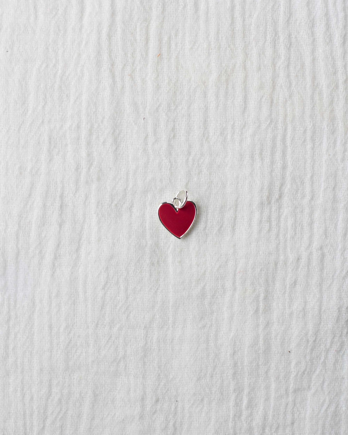 Red Enamel Heart Charm, CH102