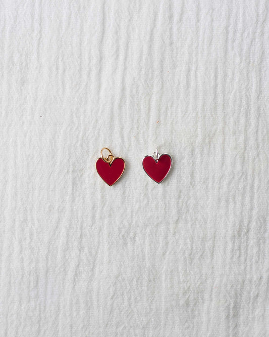 Red Enamel Heart Charm, CH102
