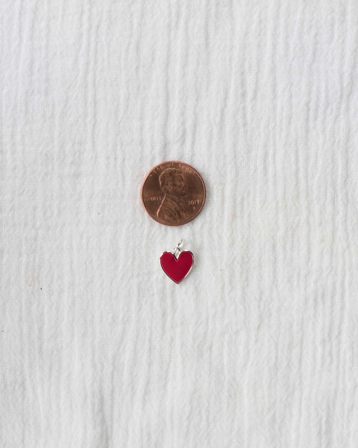 Red Enamel Heart Charm, CH102
