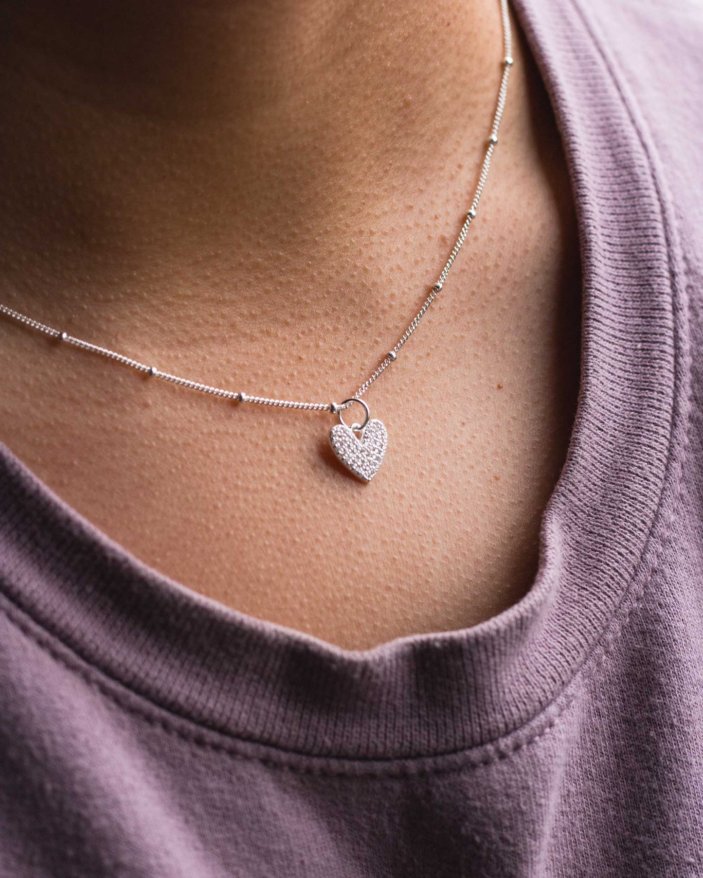 Pave CZ Heart Charm, CH101