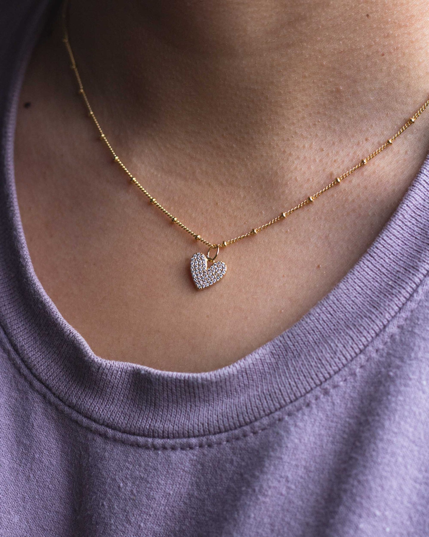 Pave CZ Heart Charm, CH101