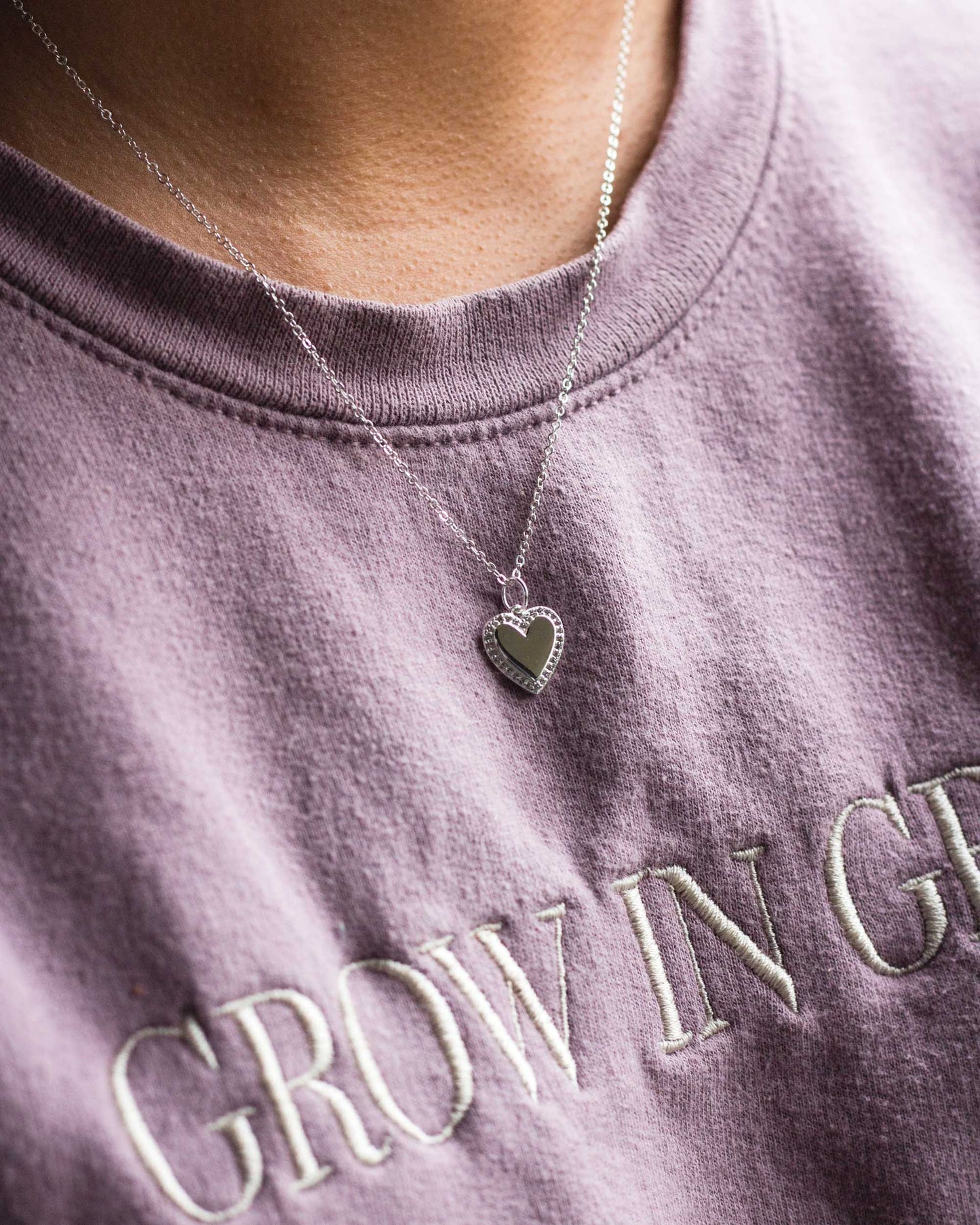 Pave Border CZ Heart Charm, CH100