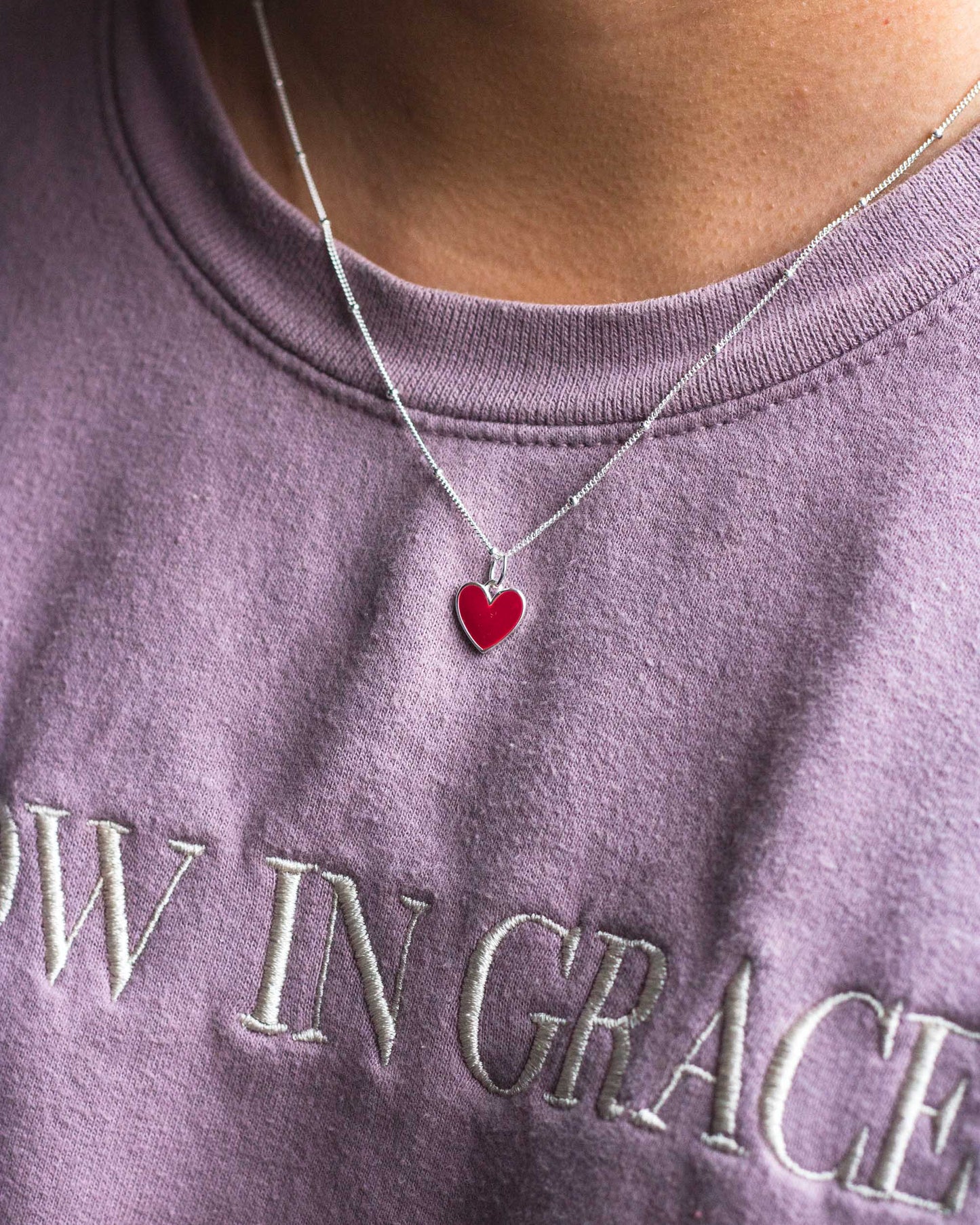 Red Enamel Heart Charm, CH102