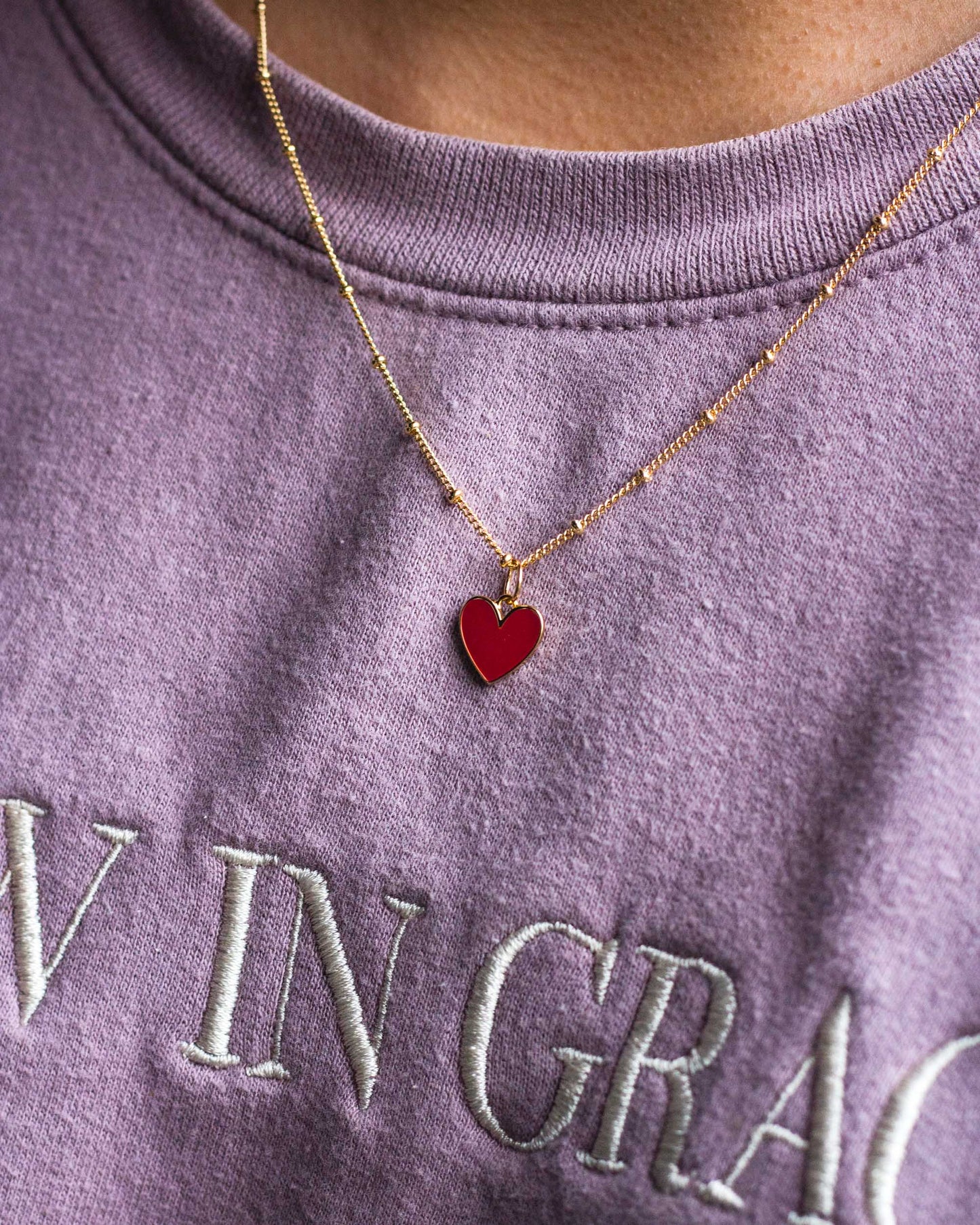 Red Enamel Heart Charm, CH102