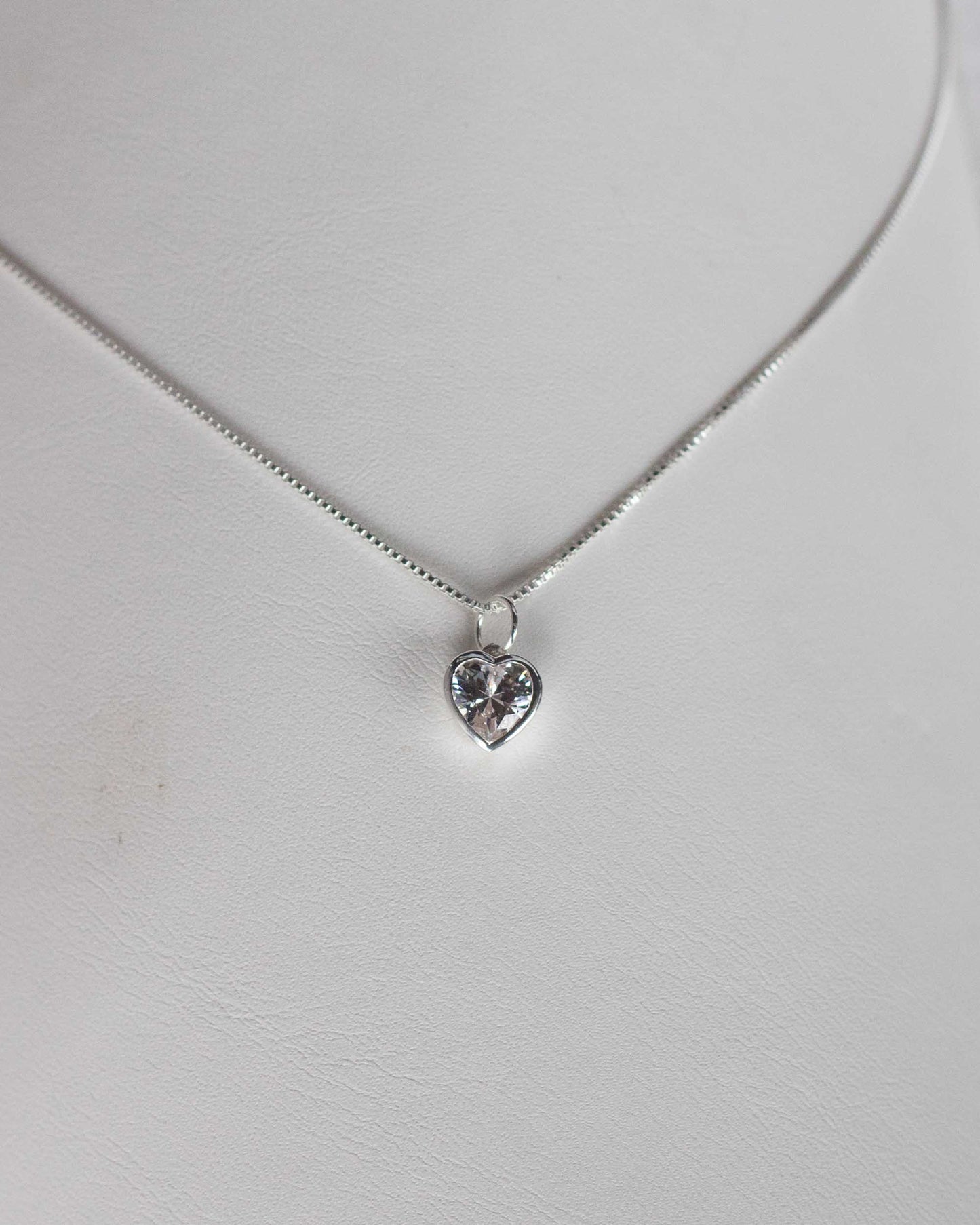 Cubic Zirconia Heart Charm, CH99
