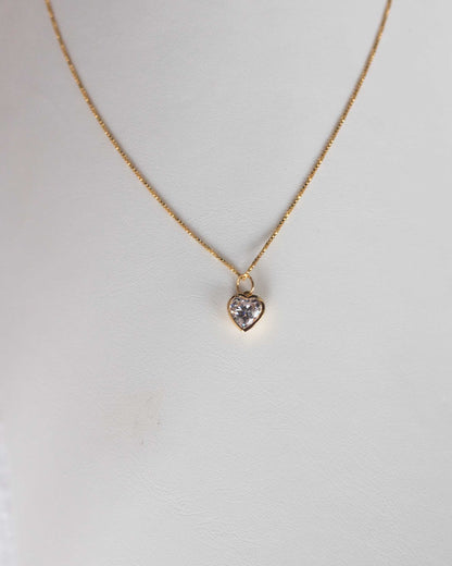 Cubic Zirconia Heart Charm, CH99