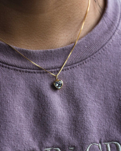 Cubic Zirconia Heart Charm, CH99