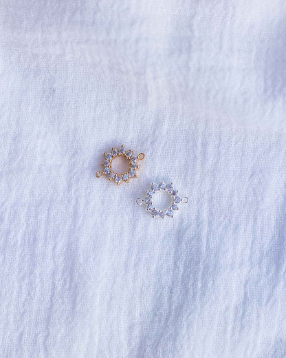 Open Circle Sun CZ Connector, CN139