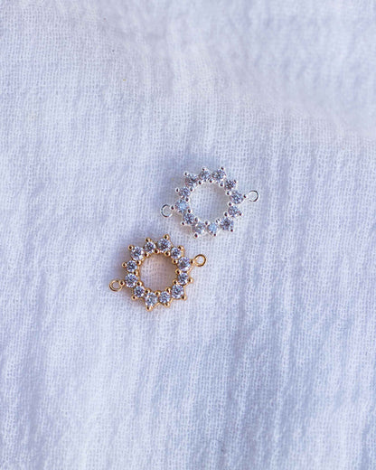 Open Circle Sun CZ Connector, CN139