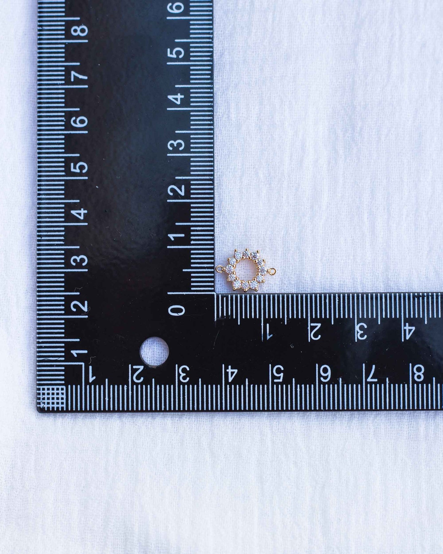 Open Circle Sun CZ Connector, CN139