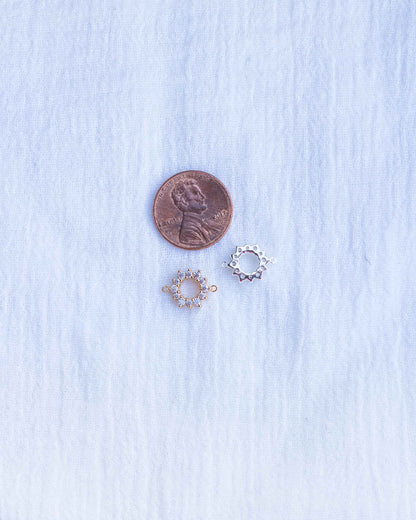 Open Circle Sun CZ Connector, CN139