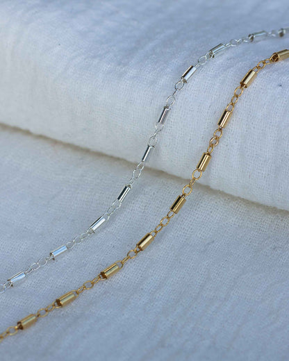 1.7mm Cable Chain with Tube Beads, G7, S7