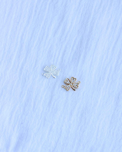Four Leaf Clover CZ Connector, CN147