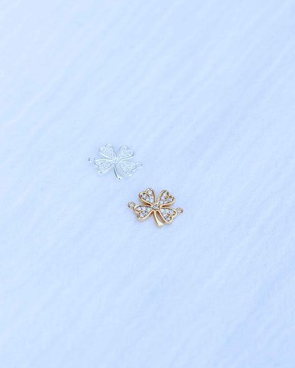 Four Leaf Clover CZ Connector, CN147