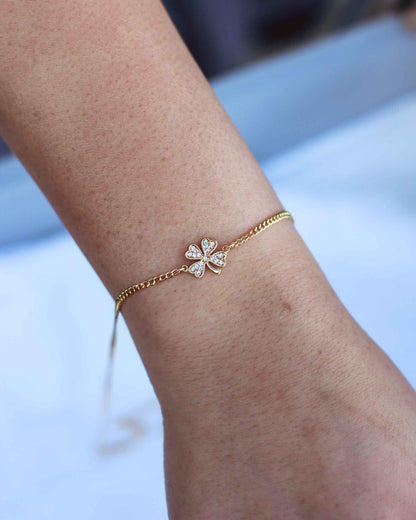 Four Leaf Clover CZ Connector, CN147