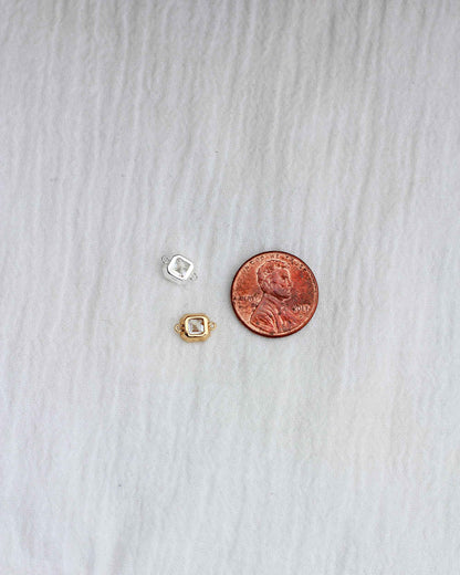 White CZ Octagon Asscher Cut Connector, CN126
