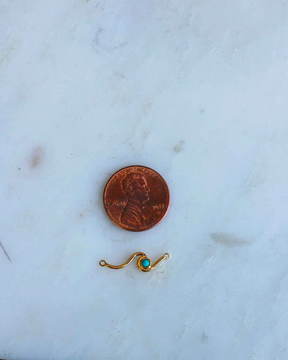 Wave with Genuine Cabochon Turquoise Connector, CN152