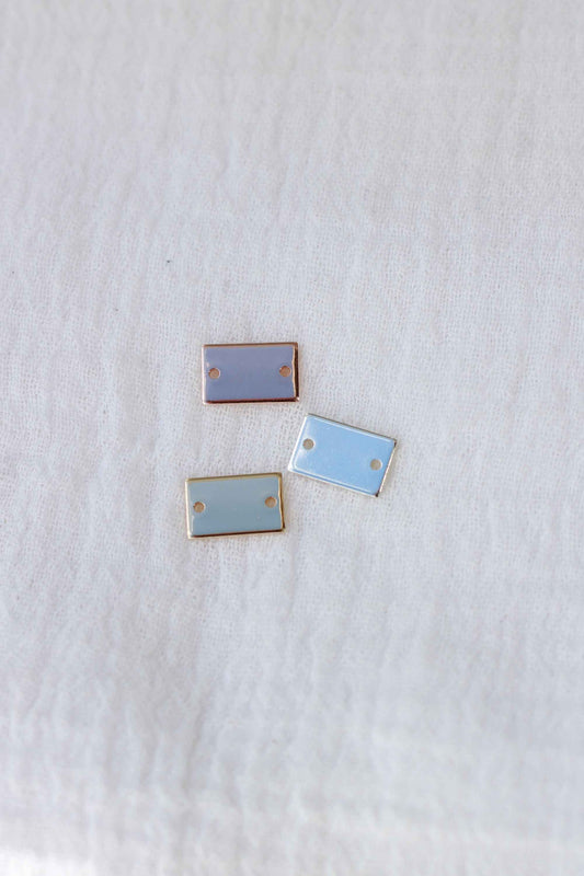 10x6mm Mini Rectangle Blank with Two Holes, B24