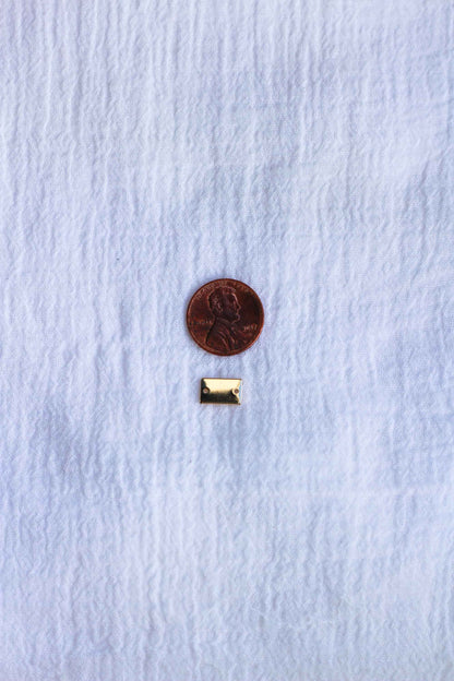 10x6mm Mini Rectangle Blank with Two Holes, B24