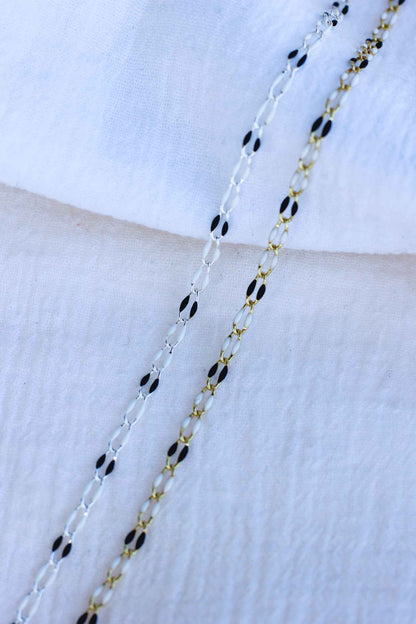 Black and White Enamel Chain, GP111