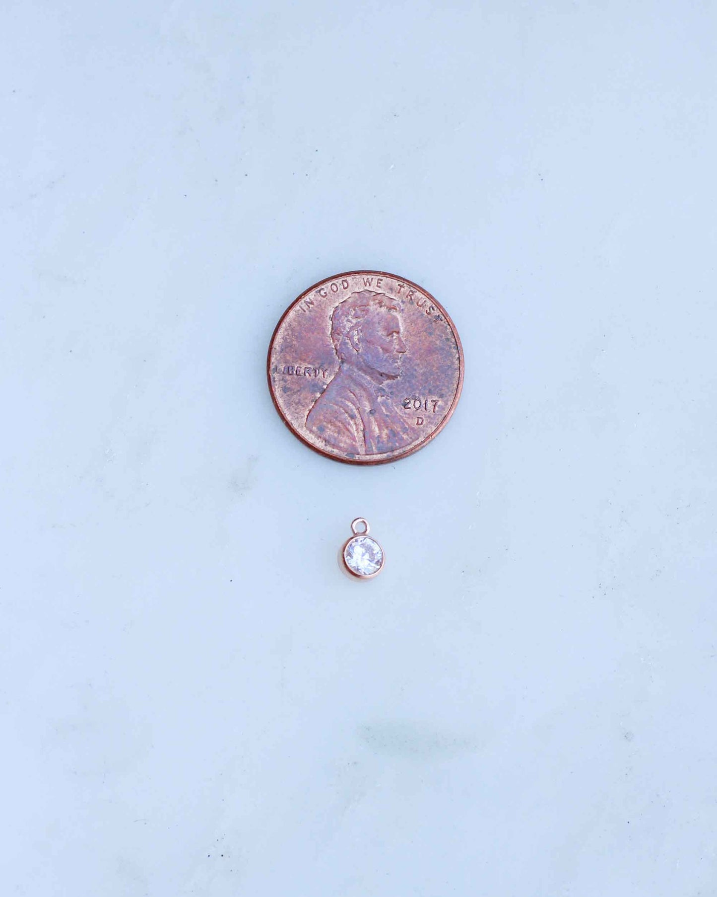 4mm Rose Gold Filled Birthstone Charm, CH11