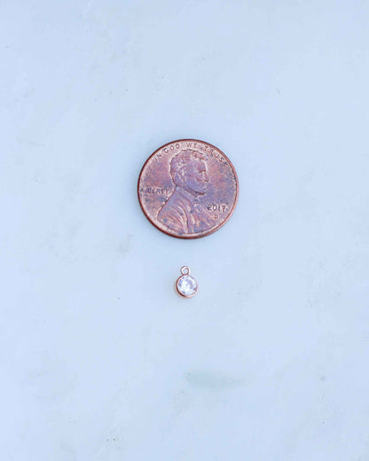 4mm Rose Gold Filled Birthstone Charm, CH11