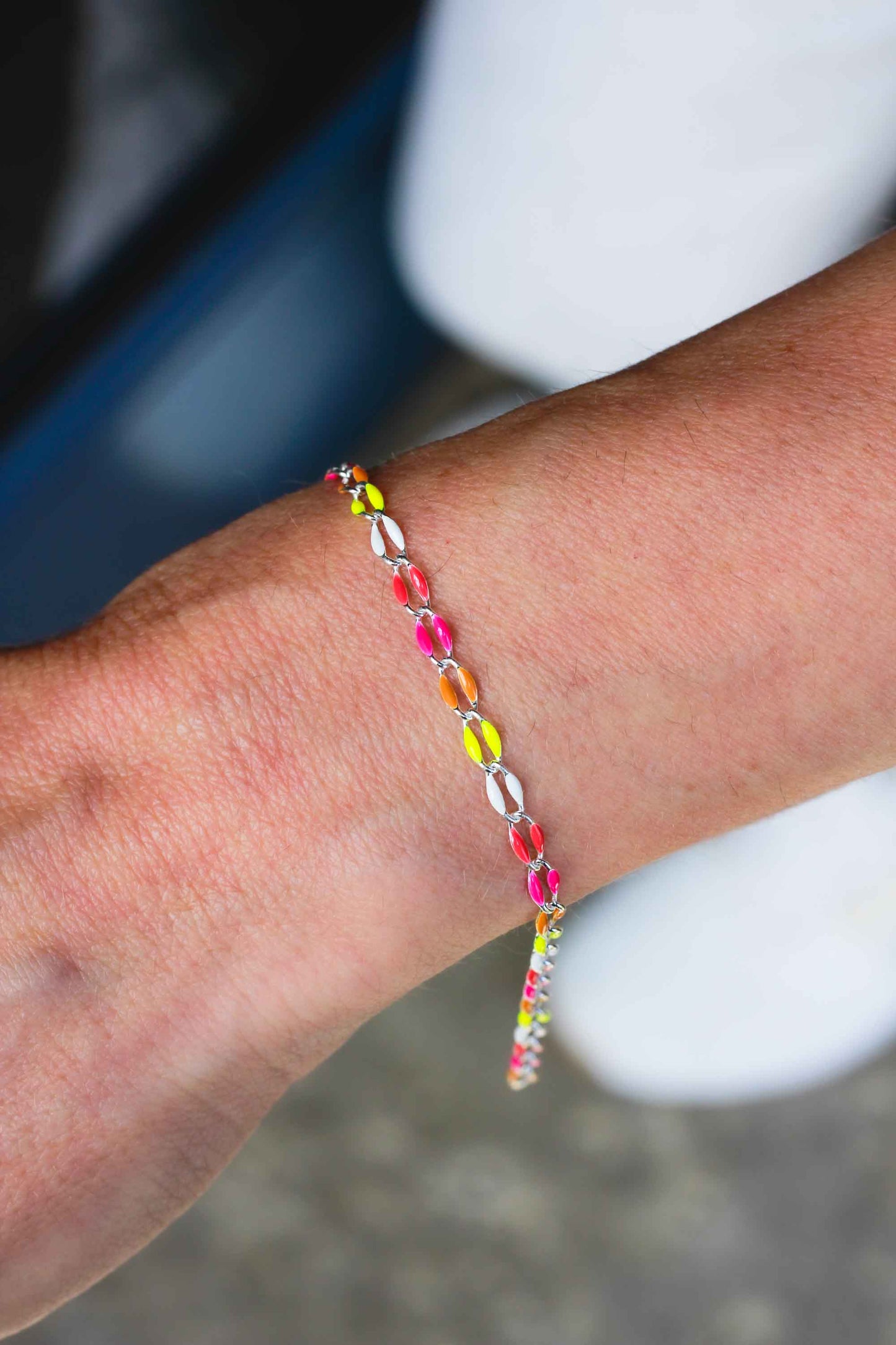Neon Multi Color Enamel Chain, SP101
