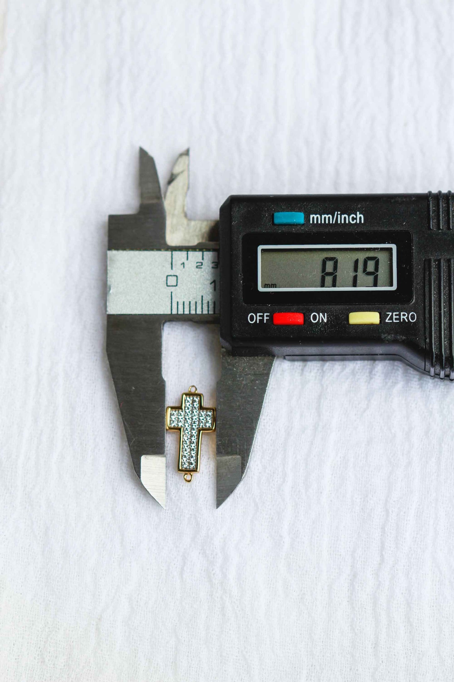 Pave Cross Connector Charm, CN125