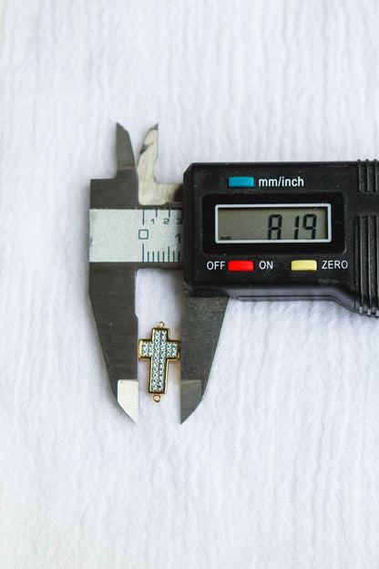 Pave Cross Connector Charm, CN125