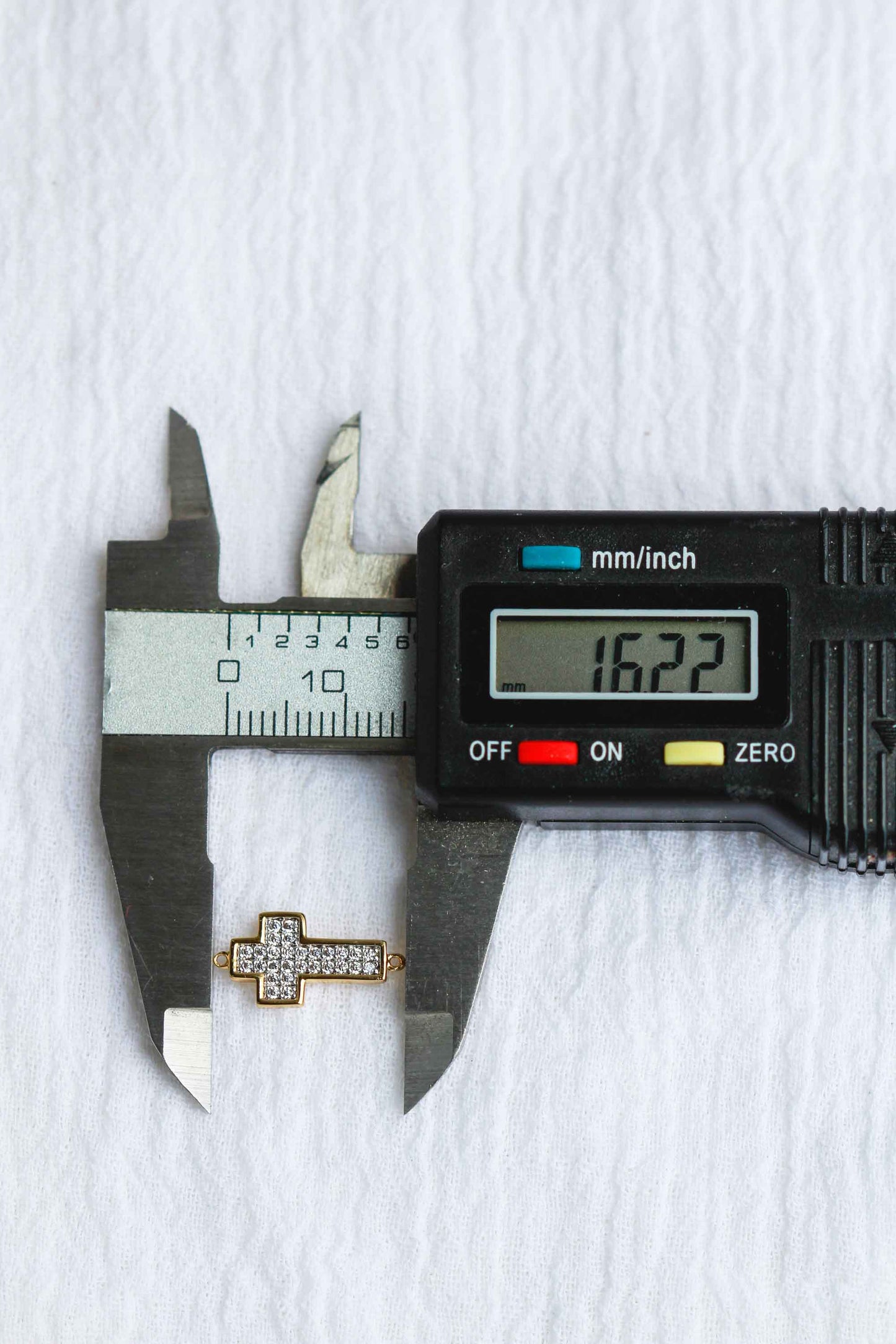 Pave Cross Connector Charm, CN125